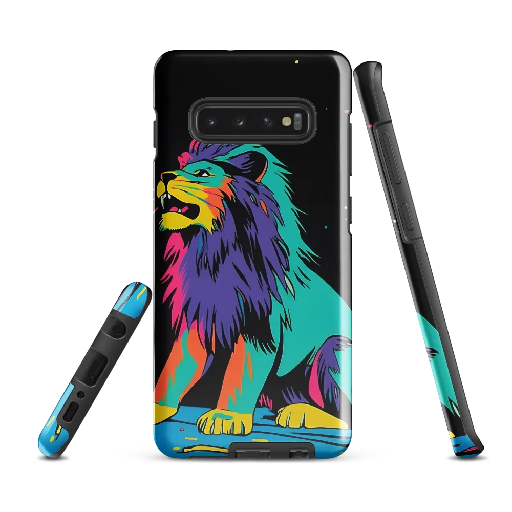 Roaring Colors: The Neon Lion | Phone Case |  S10 Plus | Tough Case | Glossy