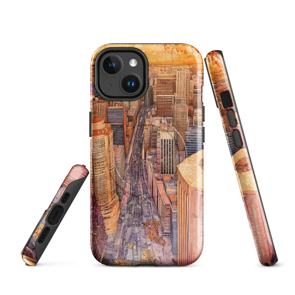 Mosaic Cityscape at Dusk