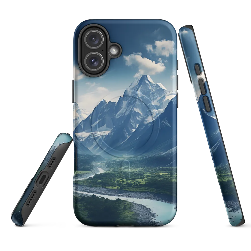 Majestic Serenity: A Landscape of Mountains and Rivers | Phone Case |  16 Plus | MagSafe® Tough Case | Matte