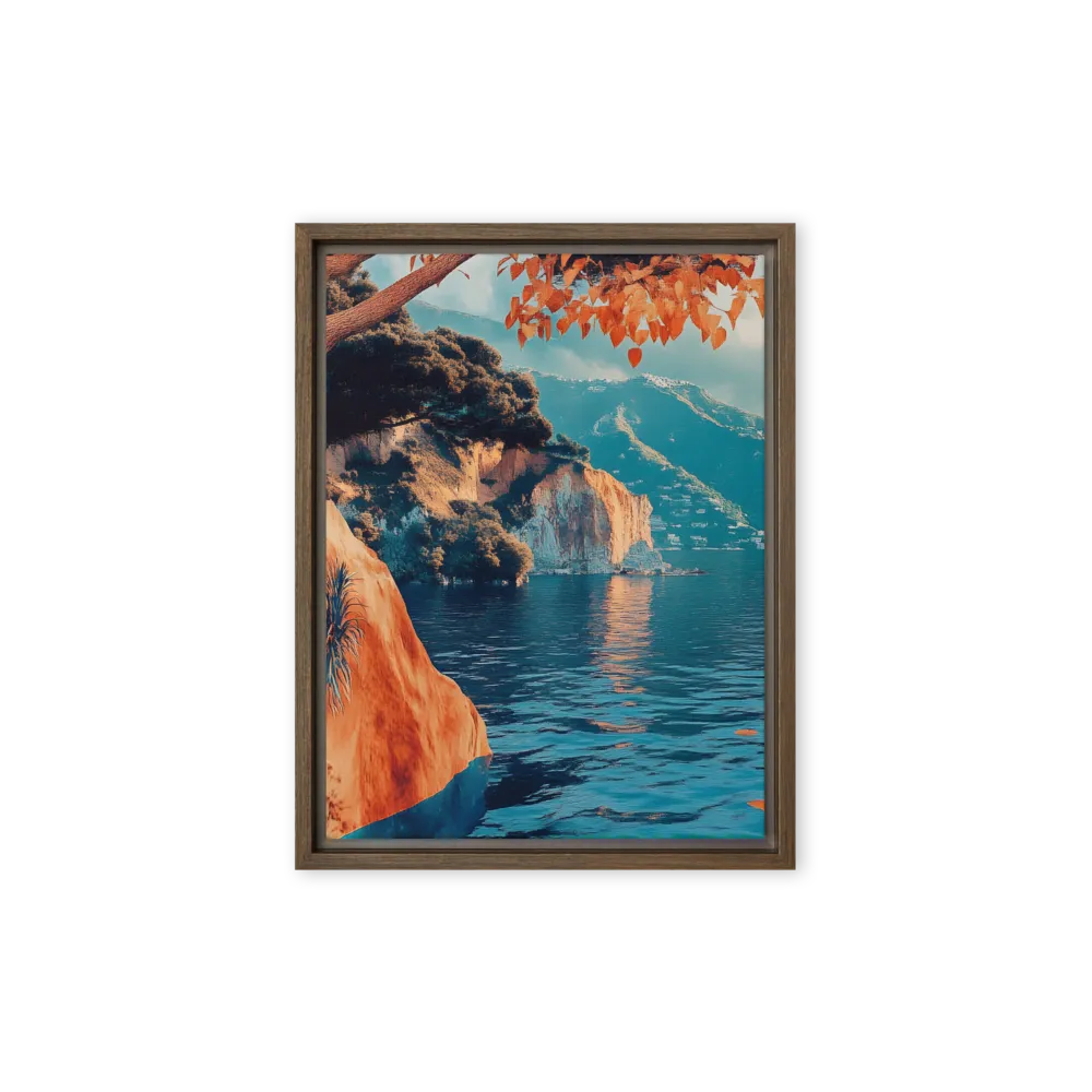Elysian Waterscape | Canvas with Brown Frame | 9″×12″