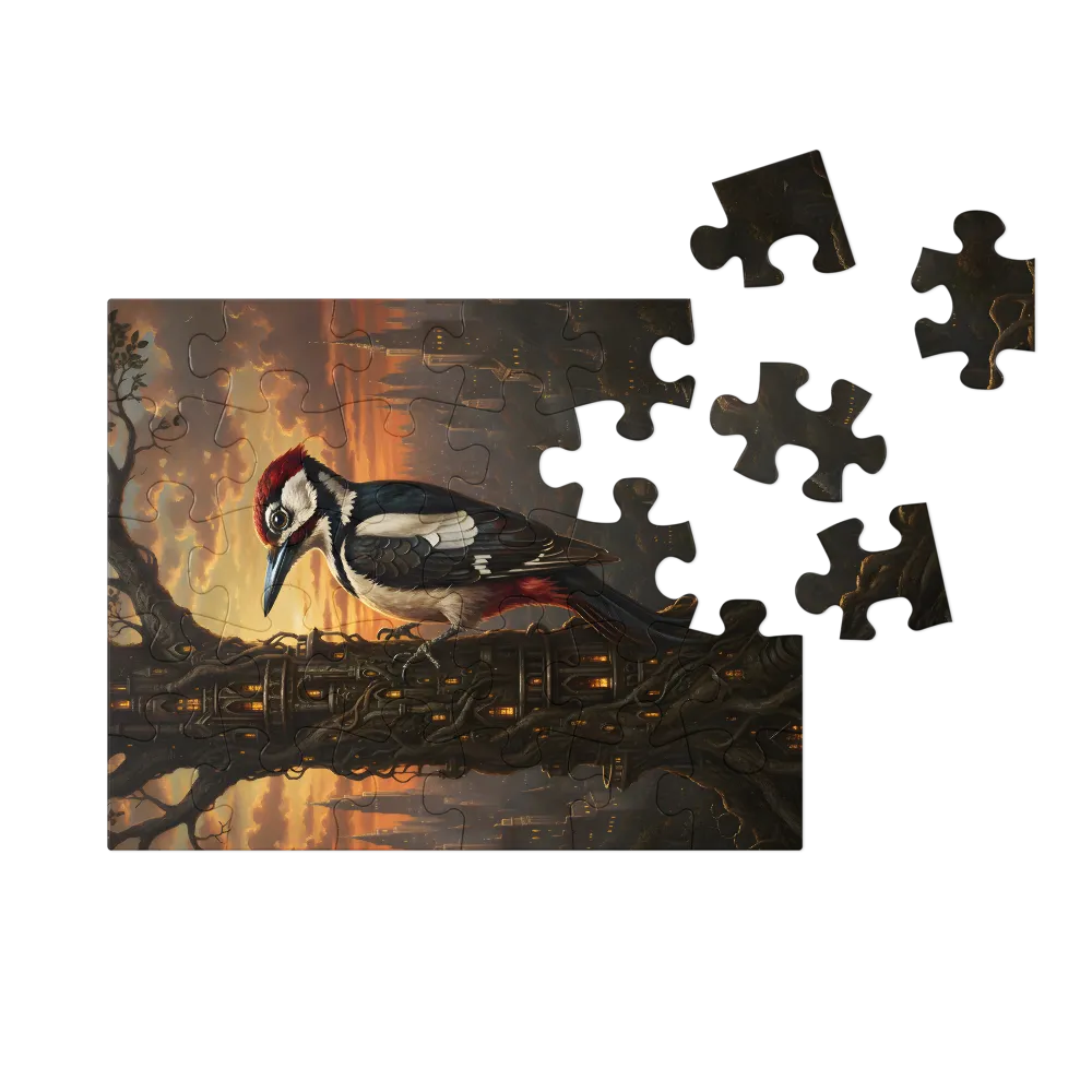 Tree-Spire Sentinel 
 Jigsaw Puzzle in Tin Box