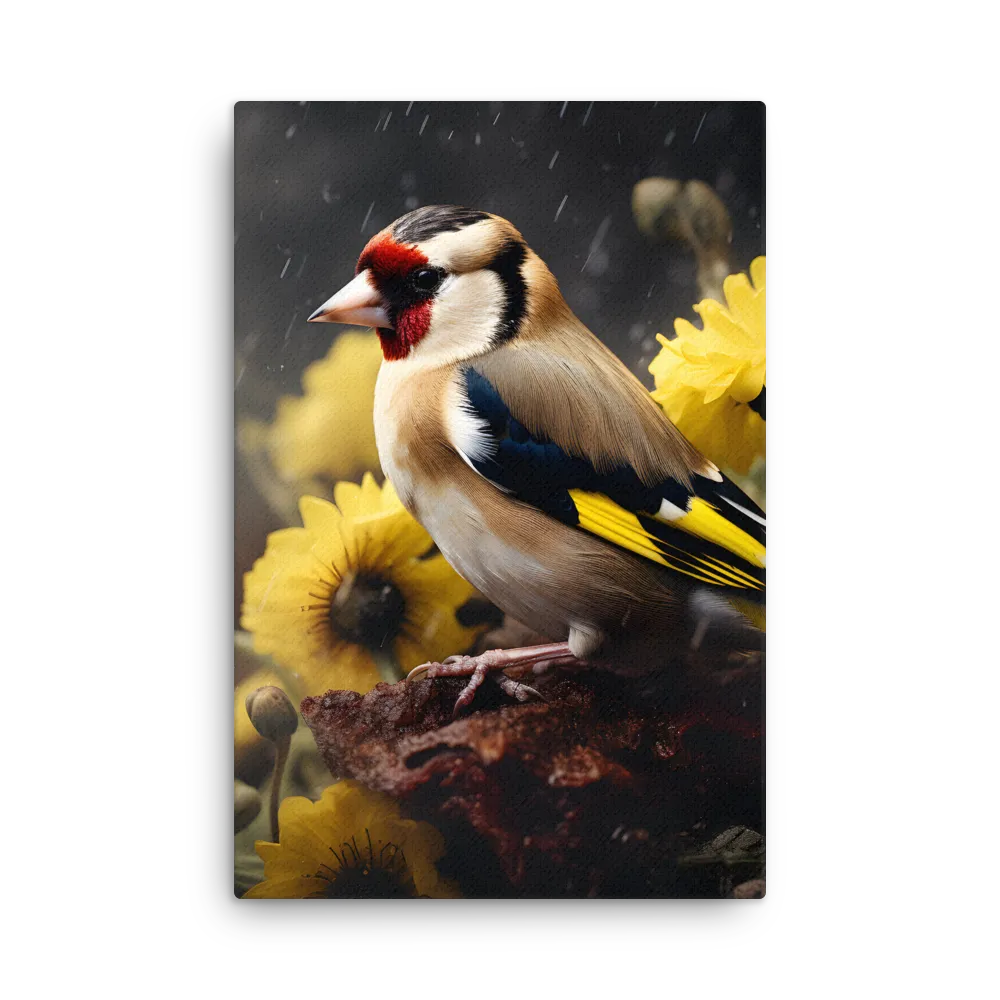 Harmony in Nature: A Goldfinch Amidst Blooms