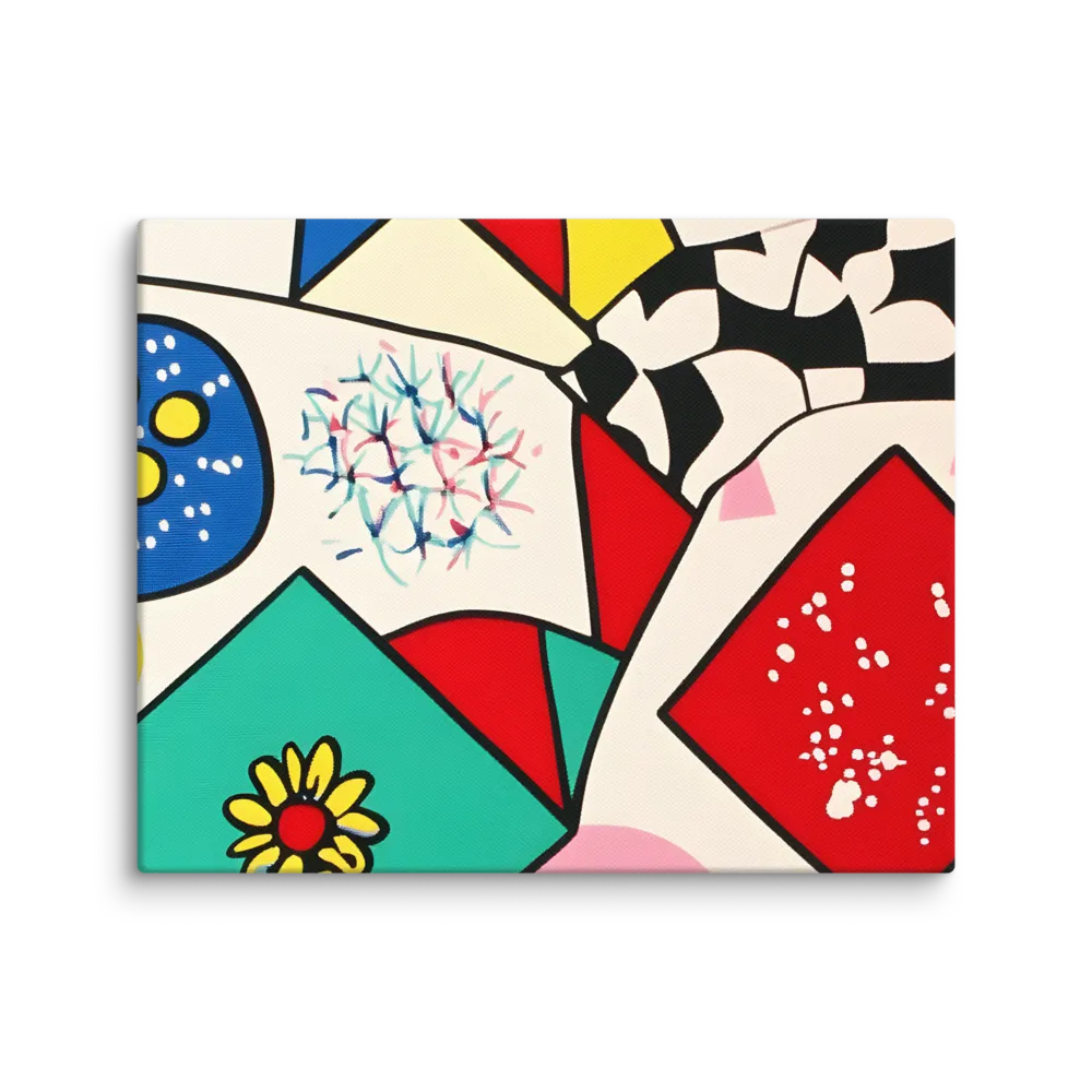 Joyful Geometry: A Playful Dance of Shapes and Colors | Canvas | 8″×10″