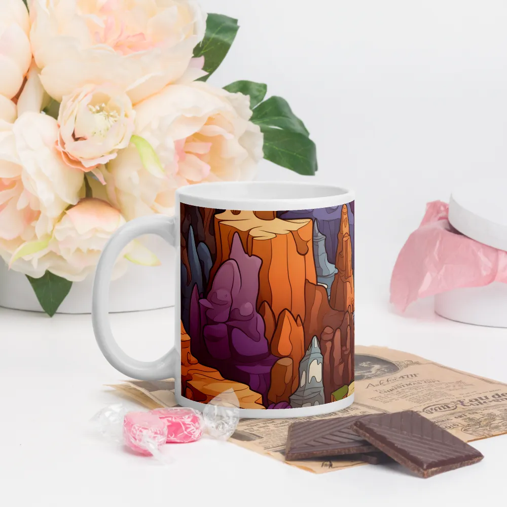 Vibrant Rockscape: A Digital Odyssey | Mugs | Multiple Sizes & Colors