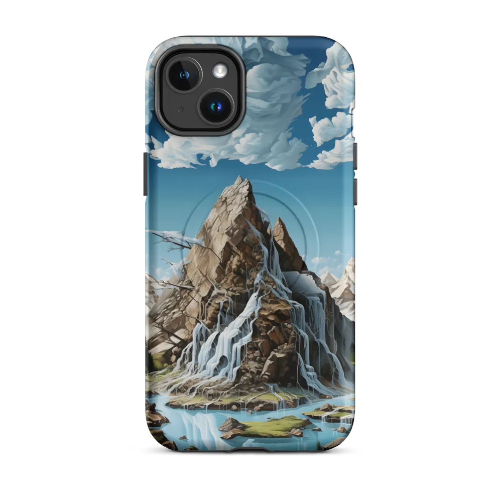 Majestic Cascade: A Mountain Masterpiece | Phone Case |  14 Plus | MagSafe® Tough Case | Matte