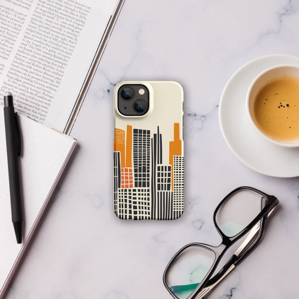 Urban Rhythms: A Graphic Cityscape | Phone Case |  13 Mini | Snap Case | Matte