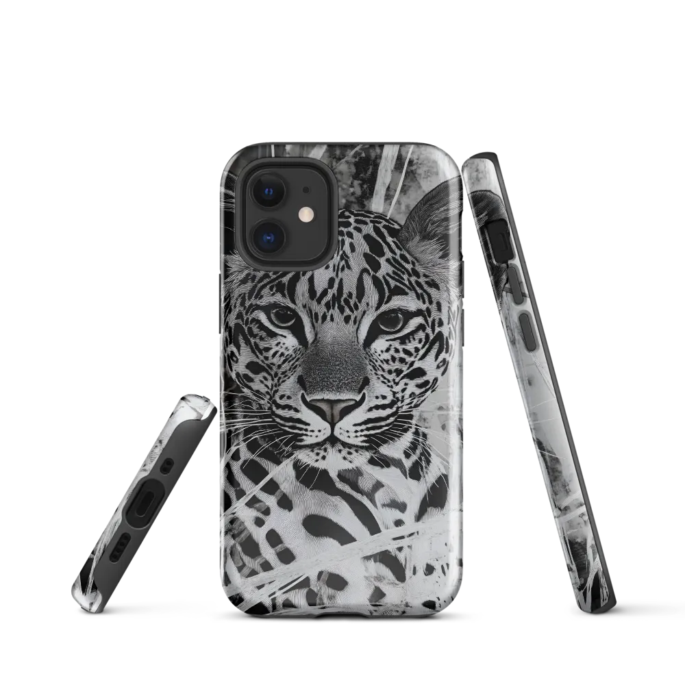 Majestic Gaze: The Leopard's Portrait | Phone Case |  12 mini | Tough Case | Glossy