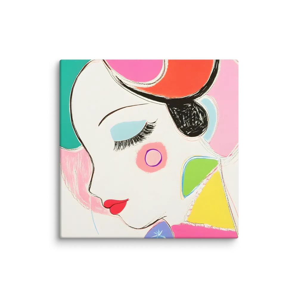 Whimsical Portrait in Colorful Abstraction | Canvas | 20″×20″