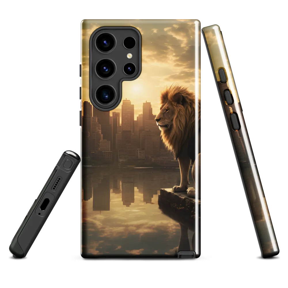 The Lion's Gaze Over the Urban Symphony
