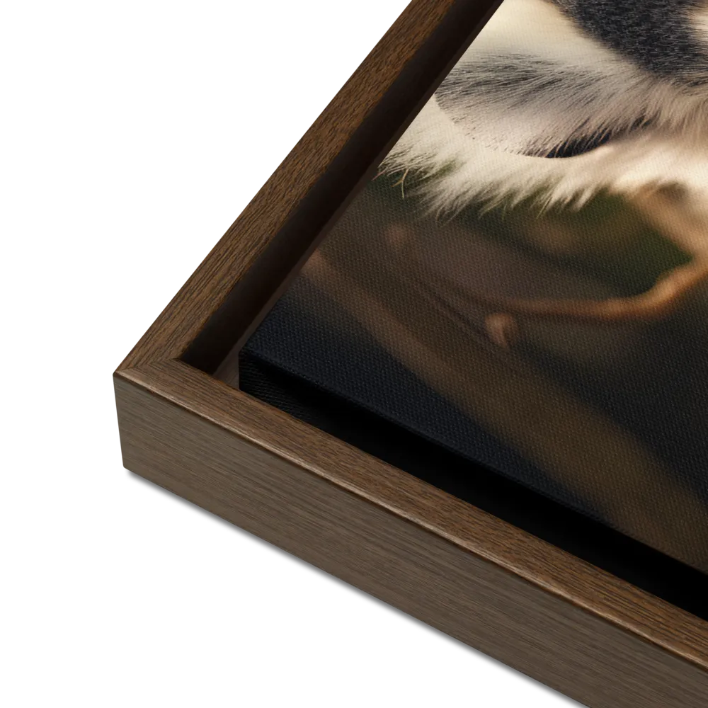 The Watchful Lemur | Canvas with Brown Frame | 18″×24″