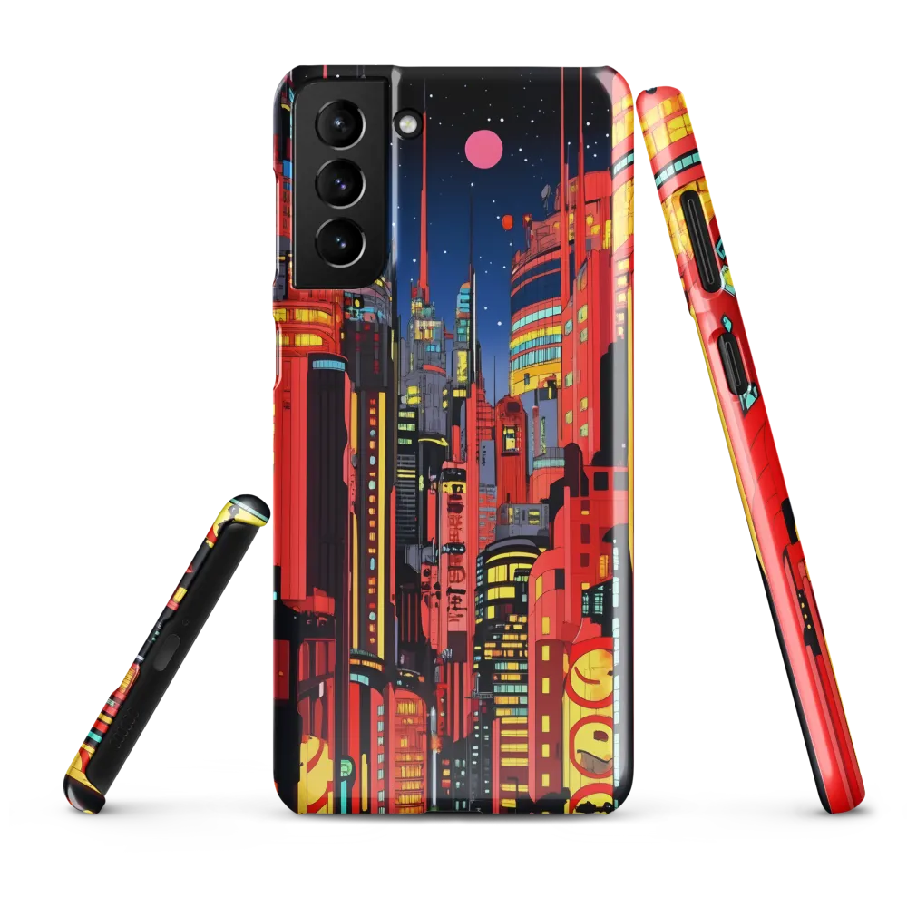 Neon Dreams: A Cyberpunk Cityscape | Phone Case |  S21 Plus | Snap Case | Glossy
