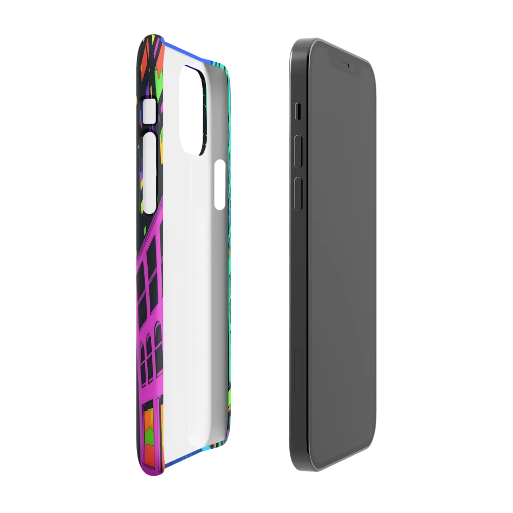 Neon Dreamscape: A Futuristic City at Dusk | Phone Case |  12 | Snap Case | Glossy