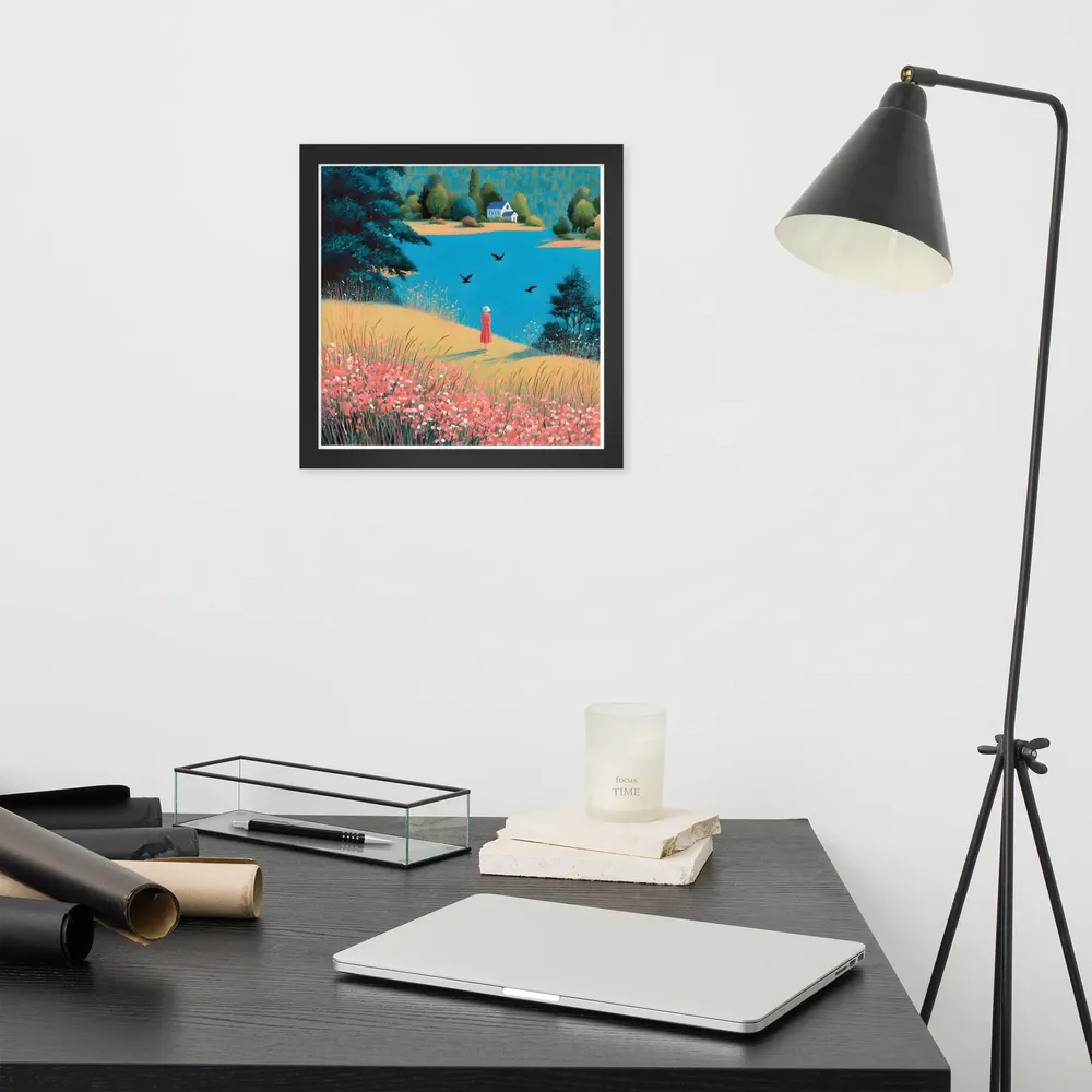 Lakeside Reverie 
 Poster with Black Frame | 12″x 12″