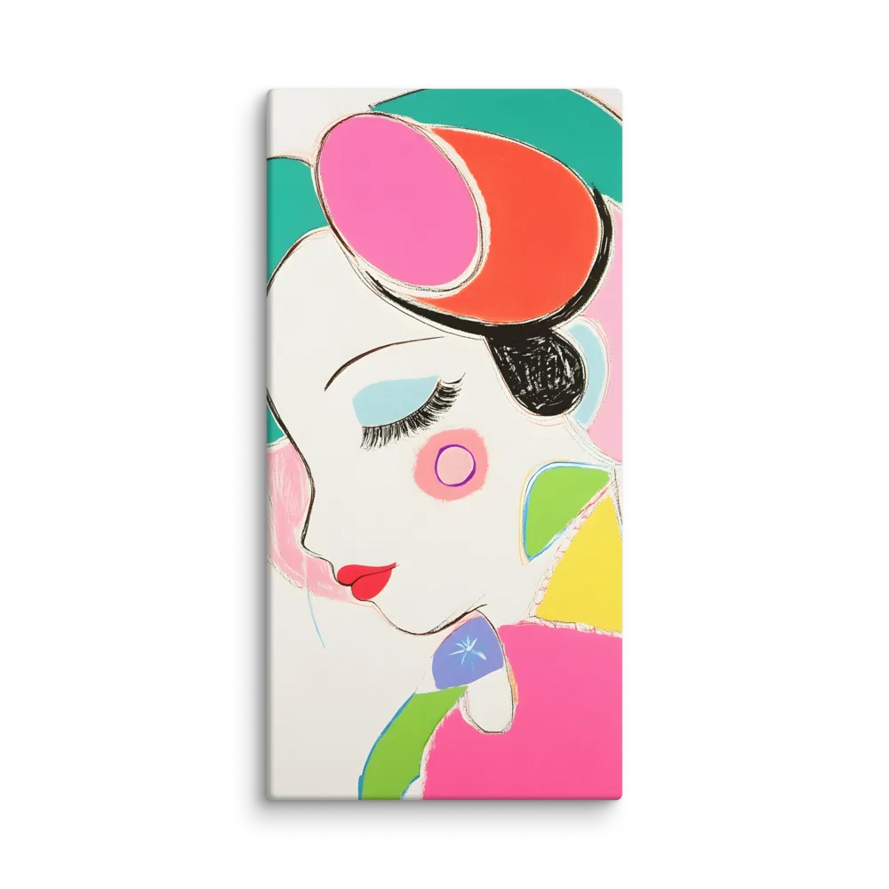 Whimsical Portrait in Colorful Abstraction | Canvas | 30″×60″