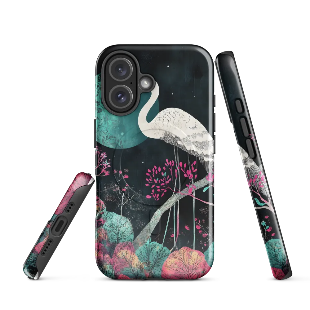 Ethereal Presence: Heron in a Floral Dreamscape