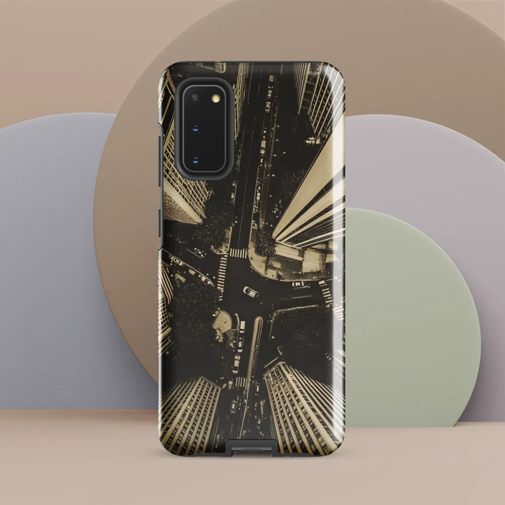 Urban Symphony: Aerial Perspective of City Life | Phone Case |  S20 | Tough Case | Glossy