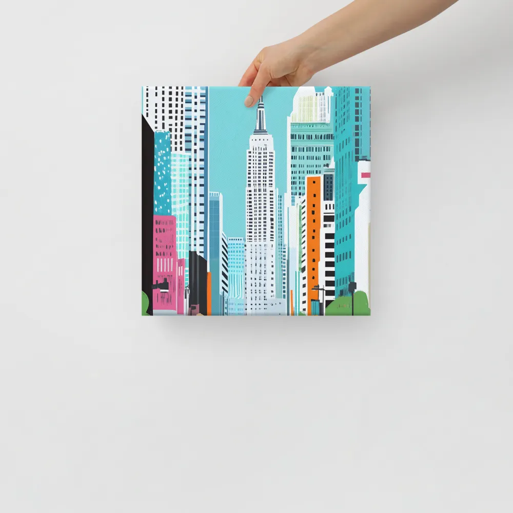 Urban Symphony: A Modern Cityscape | Canvas | 12″×12″