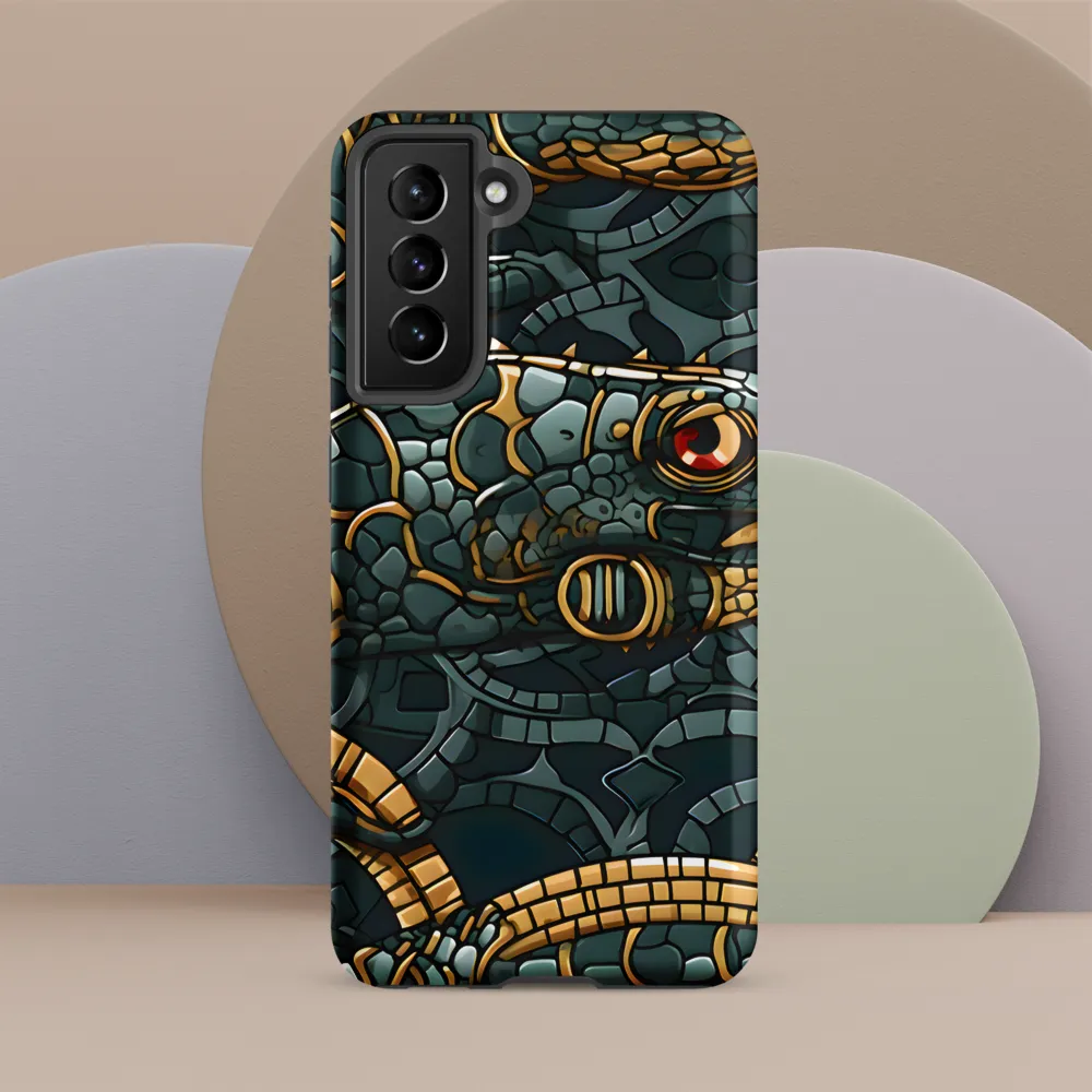 Reptilian Elegance: A Digital Art Nouveau Tapestry