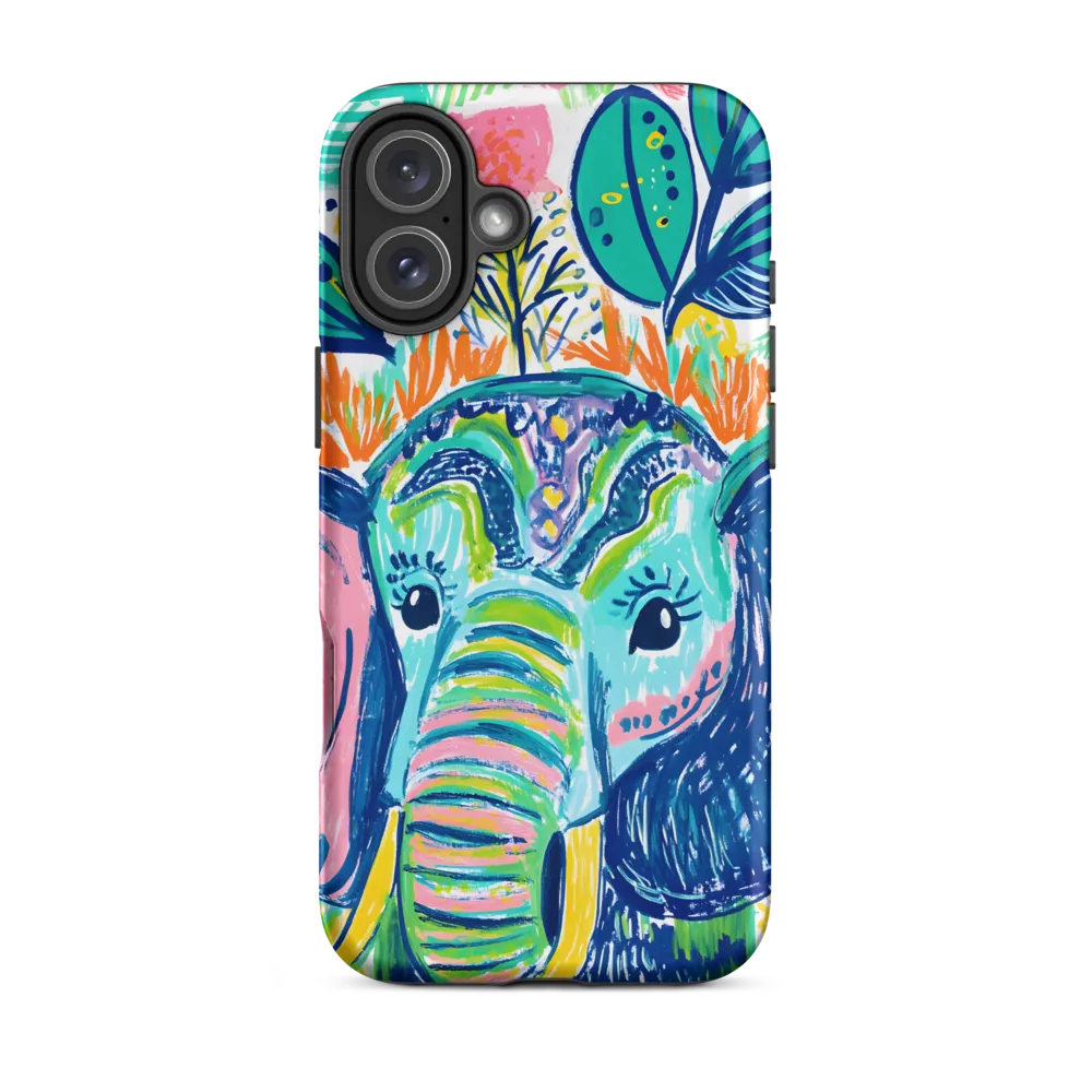 Whimsical Elephant Portrait | Phone Case |  16 Plus | Tough Case | Matte