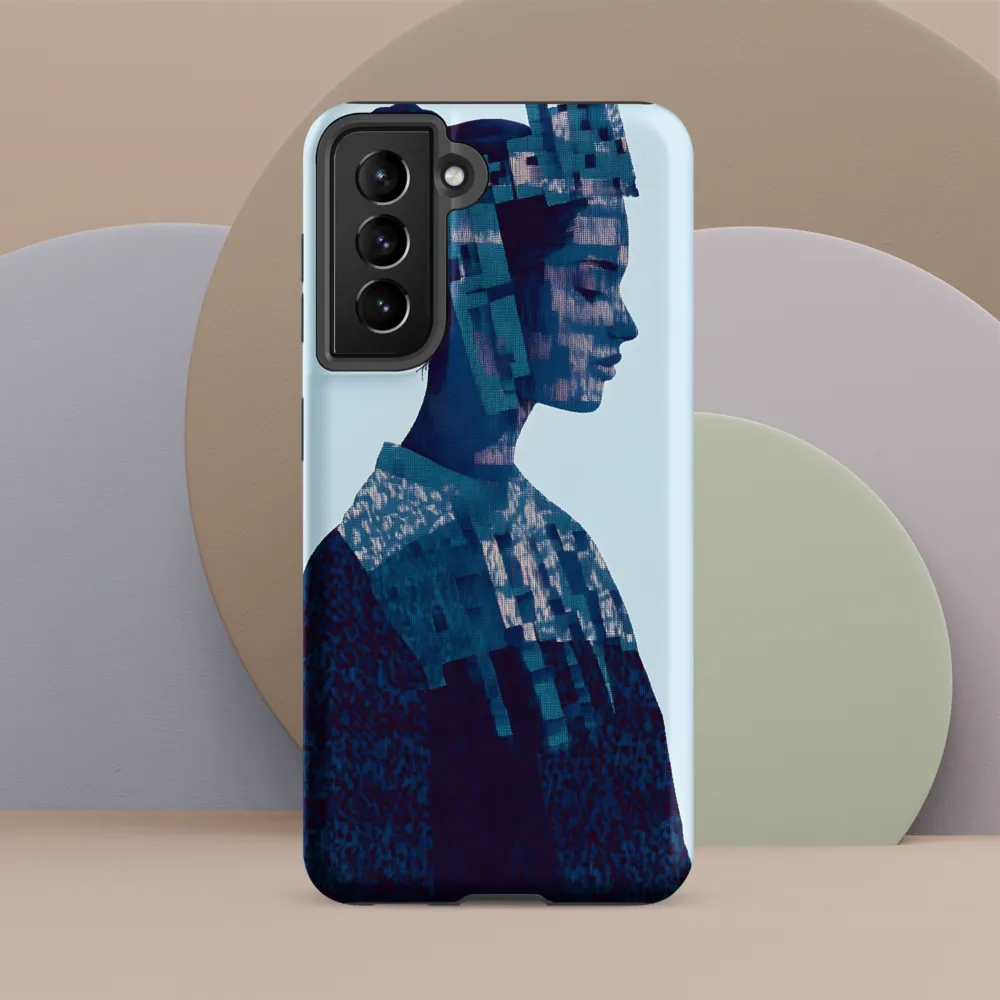 Digital Portrait in Abstract Blue