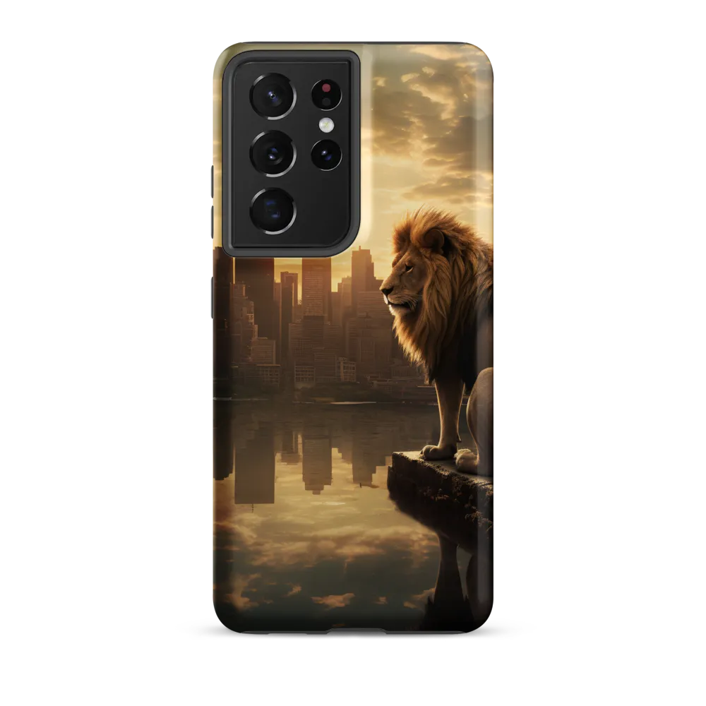 The Lion's Gaze Over the Urban Symphony