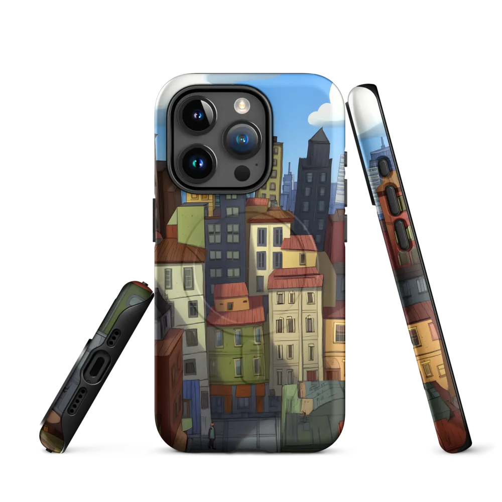 Urban Symphony: A Colorful Cityscape | Phone Case |  15 Pro | MagSafe® Tough Case | Matte