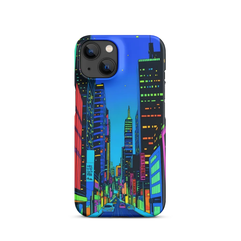 Neon Dreamscape: A Futuristic City at Dusk | Phone Case |  14 | Snap Case | Matte