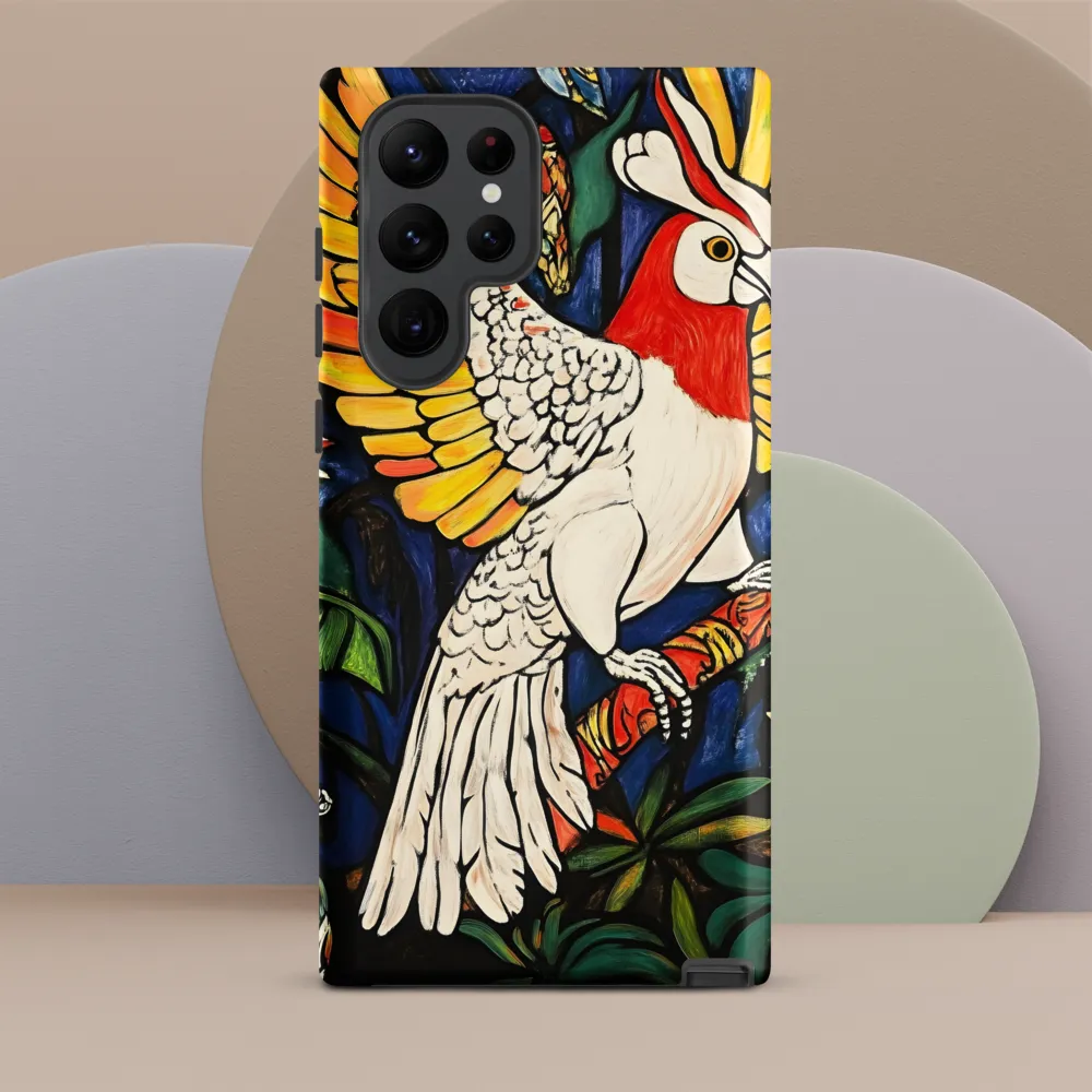 Cockatoo on a Patterned Branch