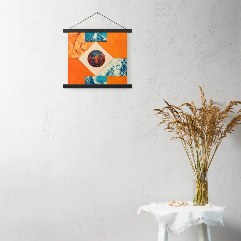 Harmonious Encounters: Abstract Geometry | Poster With Black Wood Hanger | 14″×14″