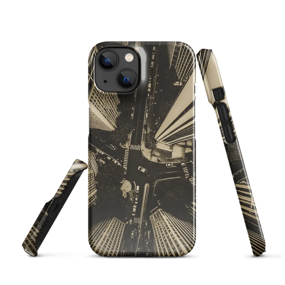 Urban Symphony: Aerial Perspective of City Life | Phone Case |  14 | Snap Case | Glossy