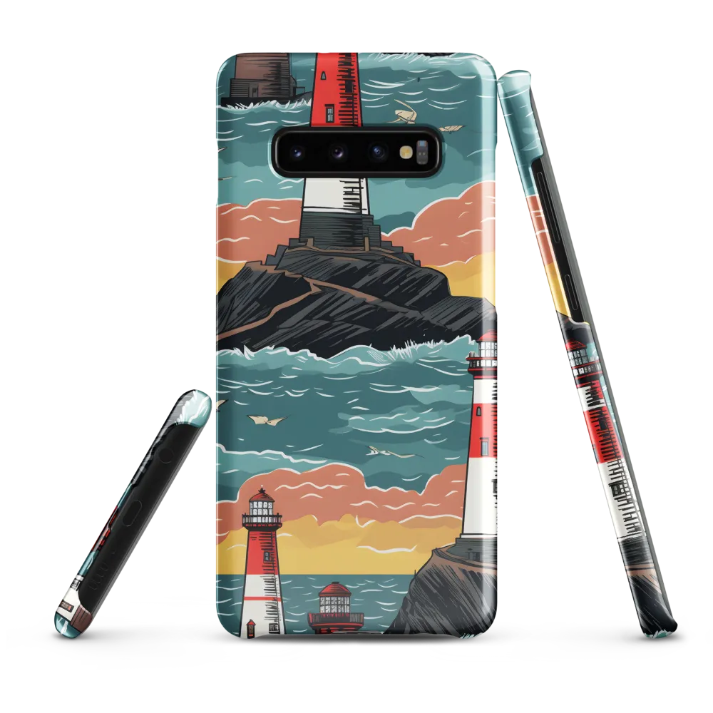 Lighthouses in a Whimsical Ocean | Phone Case |  S10 Plus | Snap Case | Glossy