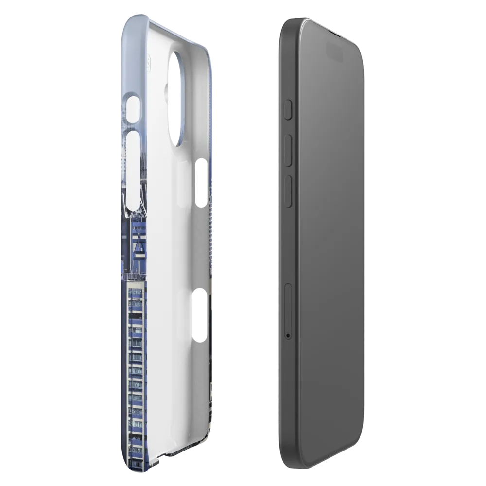 Urban Symphony: A Cityscape in Blues and Grays | Phone Case |  16 Plus | Snap Case | Matte