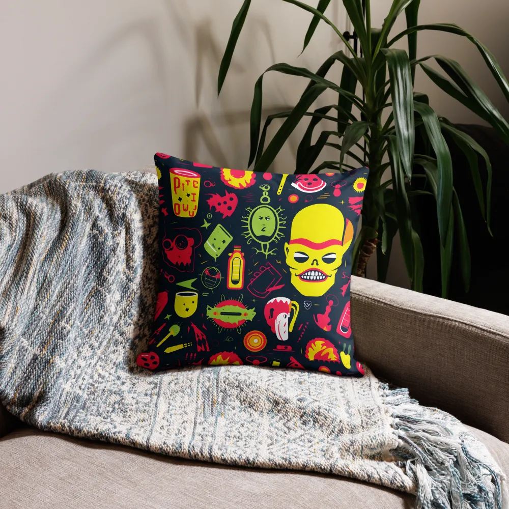 Neon Revelry: A Quirky Exploration of Modern Pop Art | Pillow Case | 18″×18″