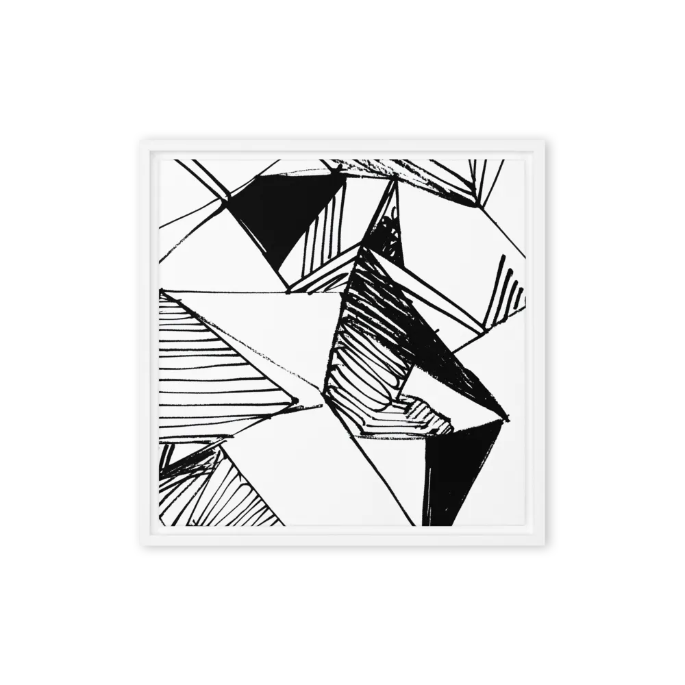 Dynamic Geometry in Ink | Canvas with White Frame | 16″×16″