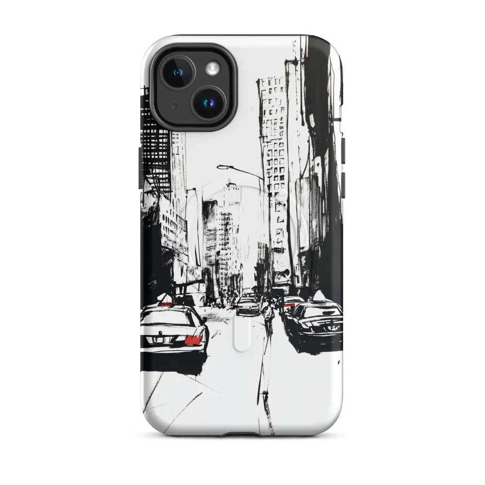 Urban Pulse: A Monochromatic Journey | Phone Case |  14 Plus | MagSafe® Tough Case | Matte