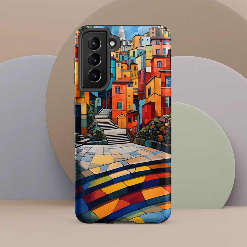 Vibrant Village: A Cubist Journey