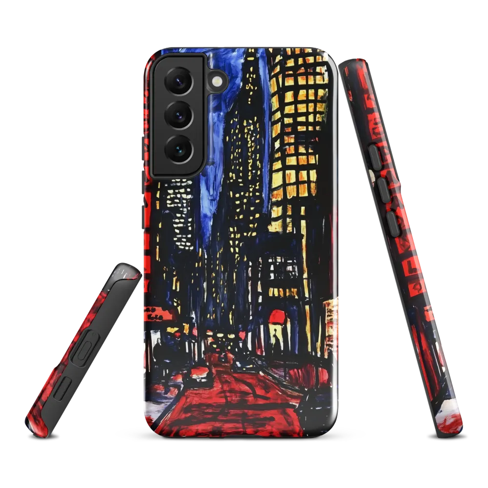 Urban Nightscape: A Journey Through Neon Lights | Phone Case |  S22 Plus | Tough Case | Glossy