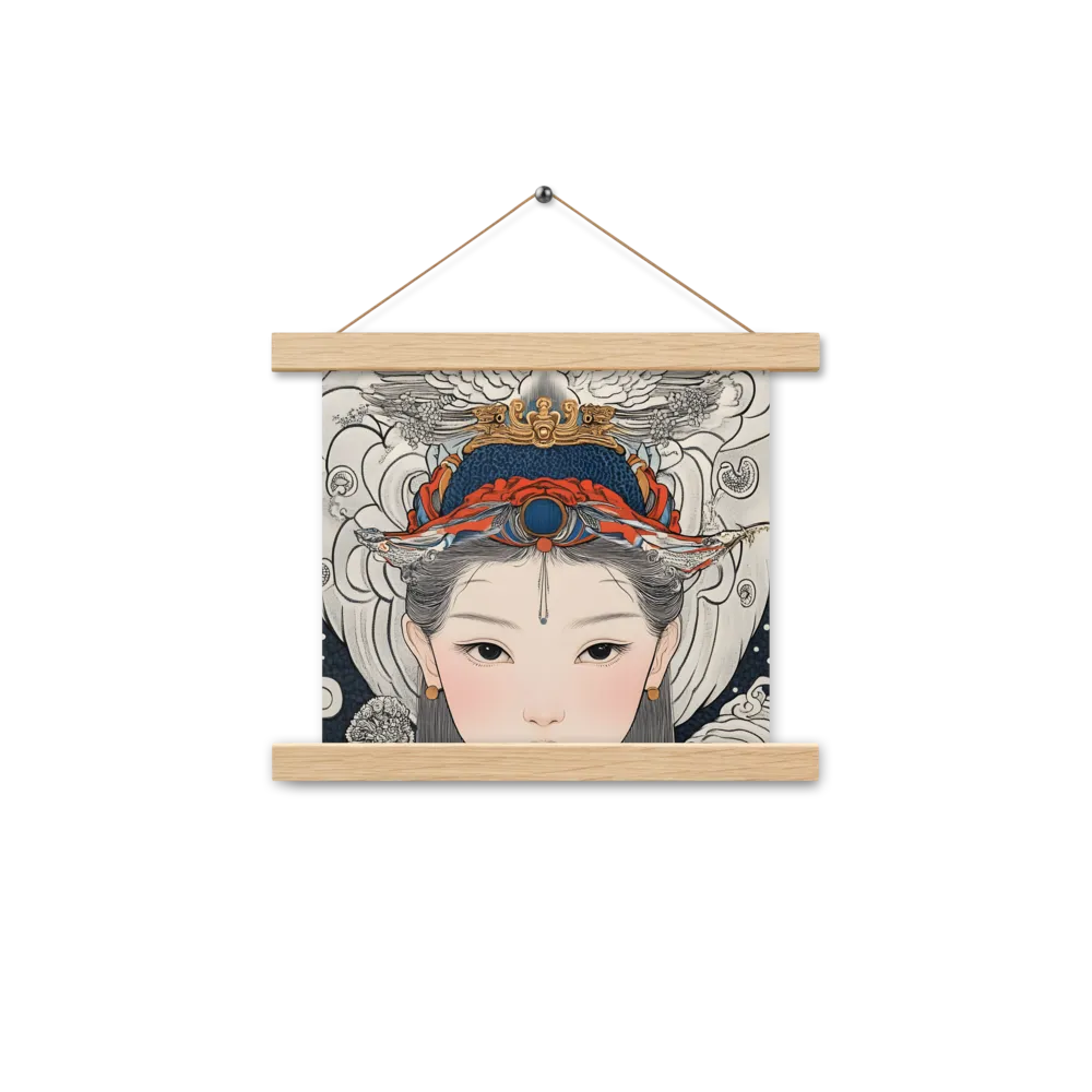 Serenity in Myth: A Traditional Portrait | Poster With Oak Wood Hanger | 10″×10″