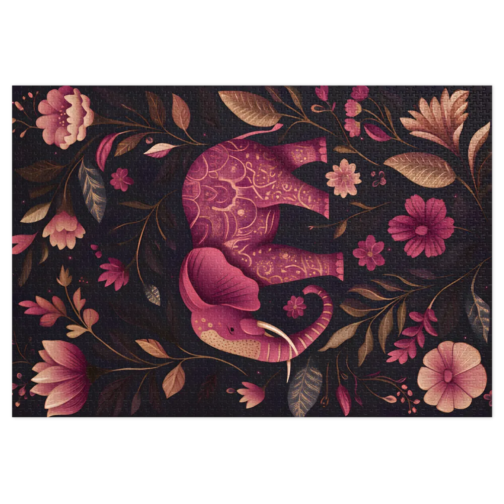 Elephant in Bloom 
 Jigsaw Puzzle in Tin Box