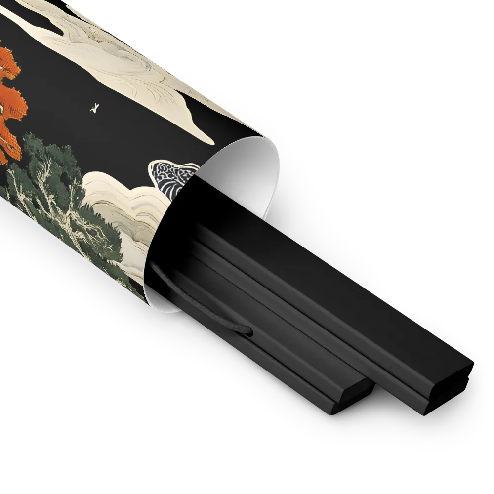 Whispers of the Pagoda | Poster With Black Wood Hanger | 18″×18″