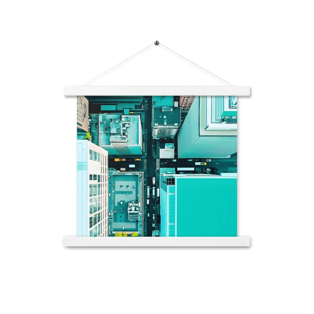 Urban Geometry: Aerial Perspective | Poster With White Wood Hanger | 14″×14″