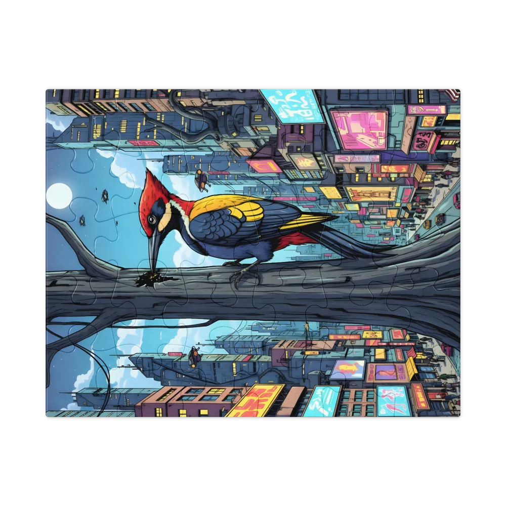 Neon Woodpecker 
 Jigsaw Puzzle in Tin Box