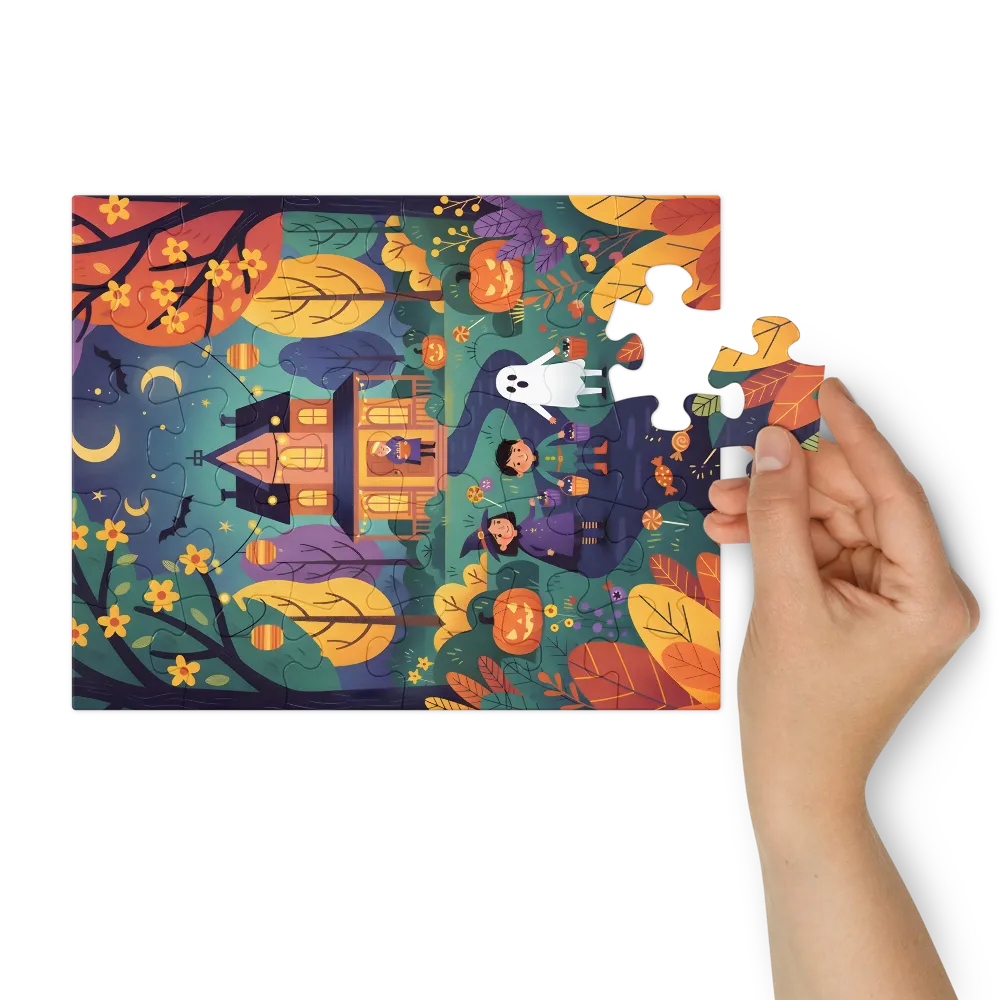 Trick‑or‑Treat Night 
 Jigsaw Puzzle in Tin Box