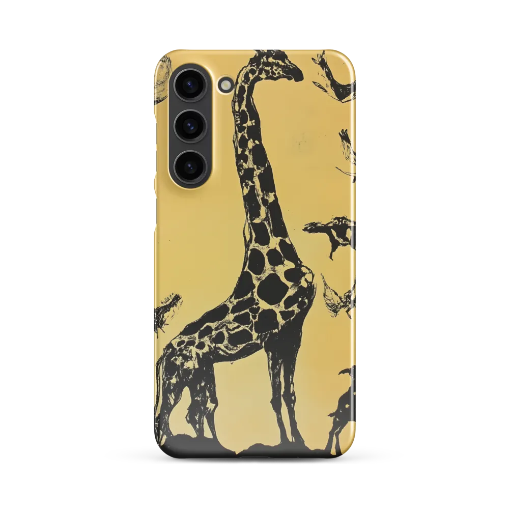Whimsical Harmony of Giraffe and Birds