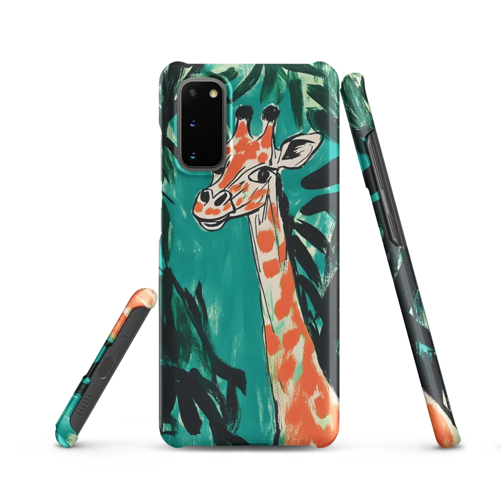 Curious Giraffe in Lush Greenery | Phone Case |  S20 | Snap Case | Matte