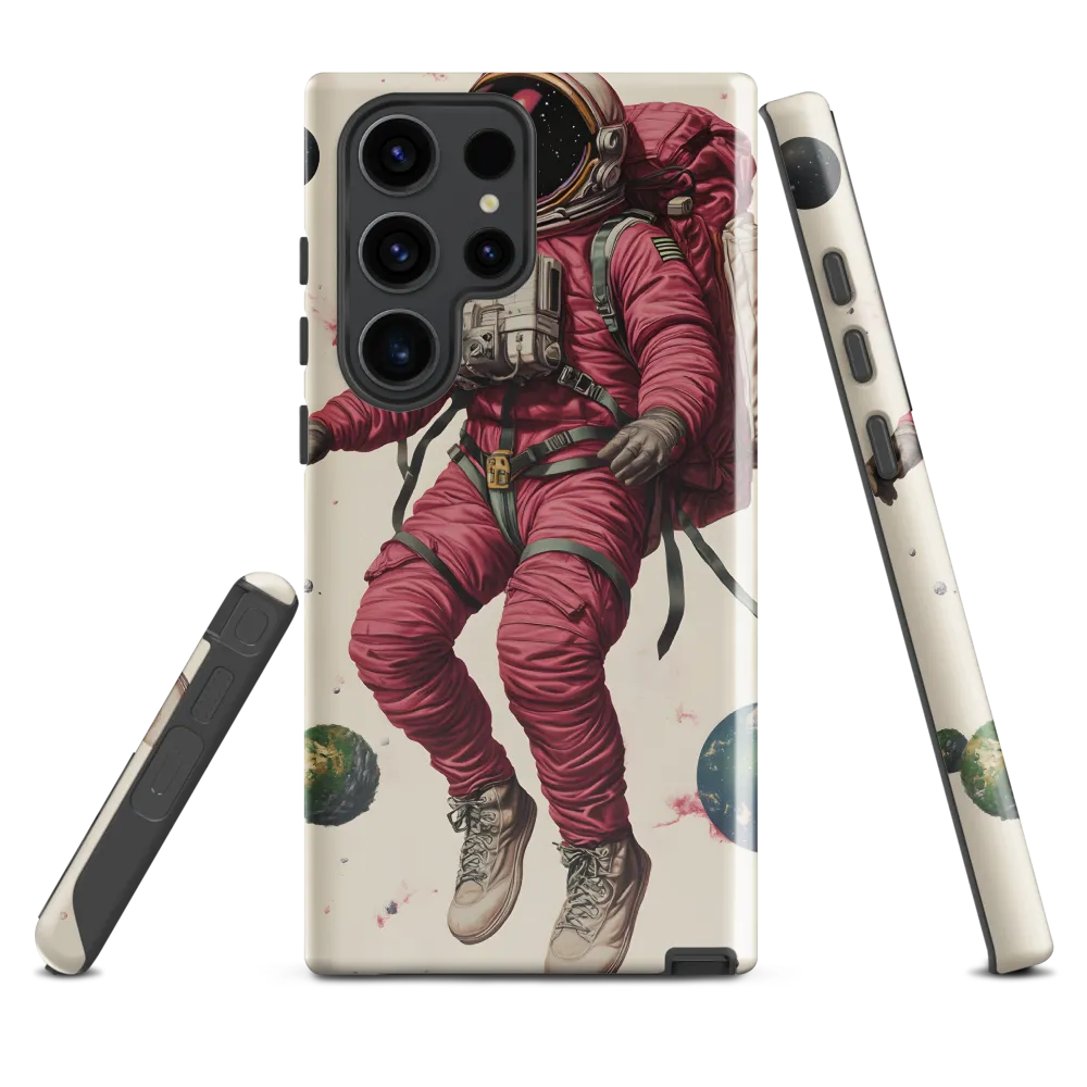 Cosmic Voyager: The Space Explorer | Phone Case |  S23 Ultra | Tough Case | Glossy