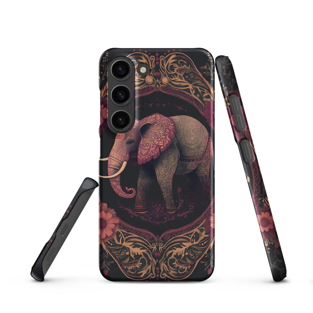 Golden Filigree Elephant in Floral Frame