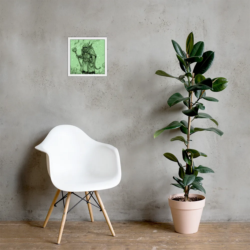 The Enigmatic Wizard | Poster with White Frame | 12″×12″