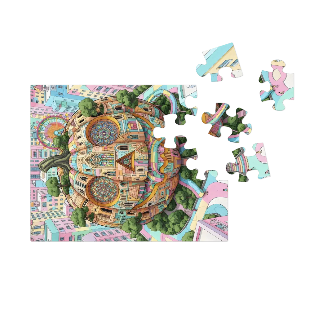 Pumpkin Cathedral 
 Jigsaw Puzzle in Tin Box