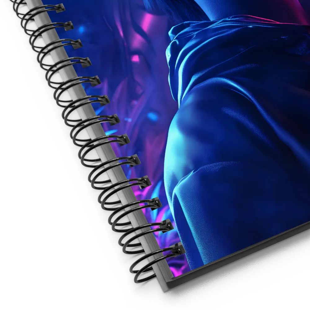 Neon Dreams: A Cyberpunk Portrait | Spiral Notebook